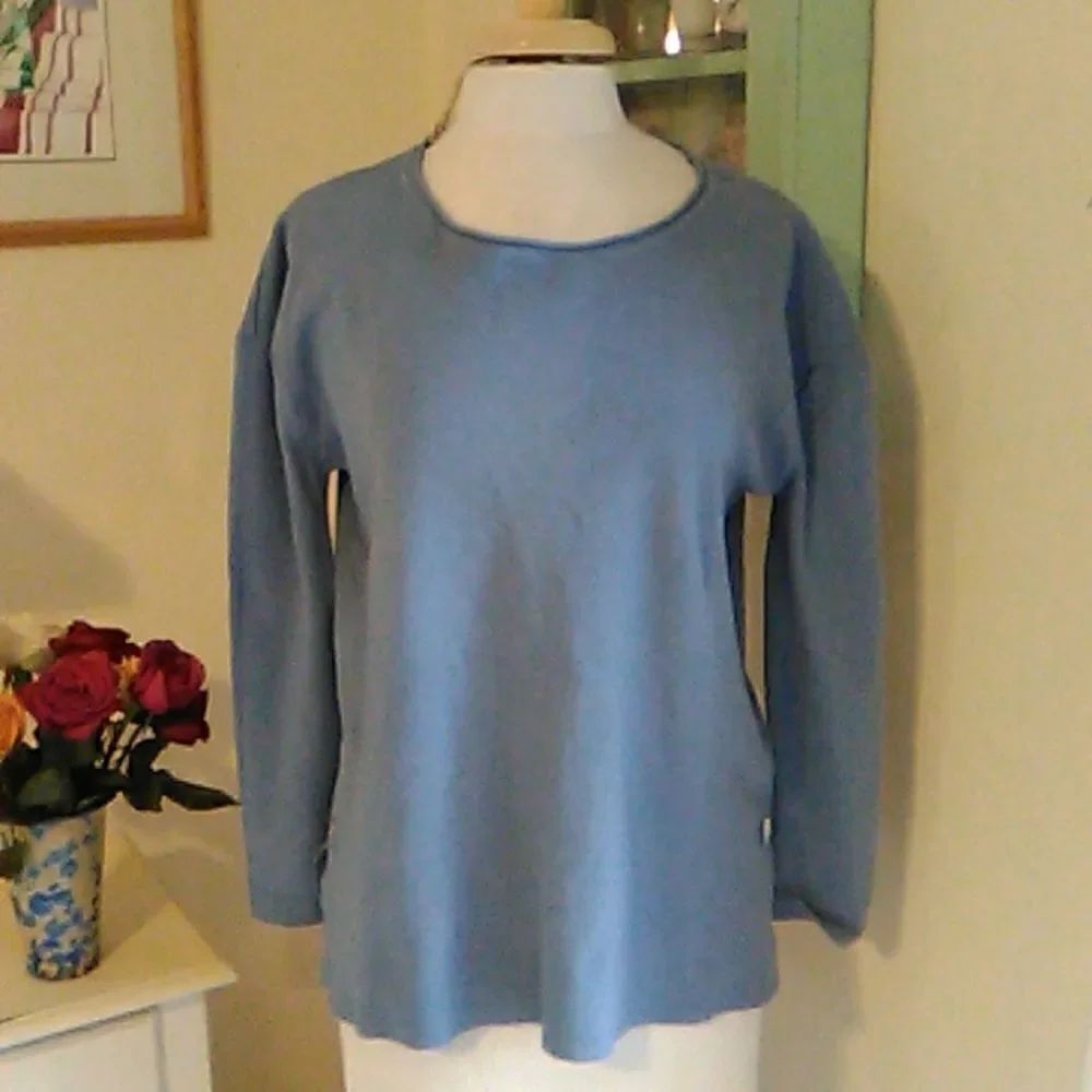 Angela Mara Blue Sweater Soft Girl